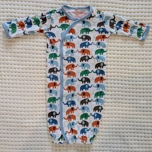 Magnificent Baby MAGNETIC Smart Close Sleep Sack Gown Sleeper Elephants Size NB